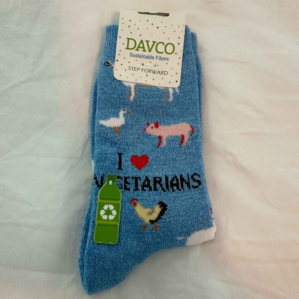 Davco Blue Vegetarian Themed Socks
